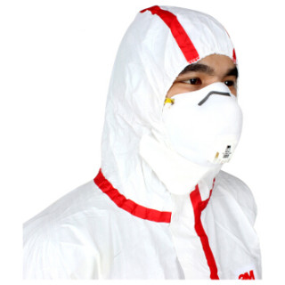 商品3m 4565 白色带帽红色胶条连体防护服 白色 xxl