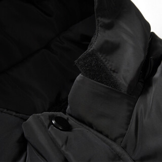 恒源祥棉衣男装外套中年棉服加厚常规款可脱卸帽子保暖棉袄 黑色 S（165/84A）