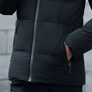 俞兆林（YUZHAOLIN）棉衣 男士时尚潮流百搭连帽保暖棉服外套818黑色L