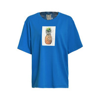 Chris by Christopher BU 卜柯文 设计师品牌 女装棉质T恤  菠萝印花图案 常规款 JDesigner 蓝色 XS