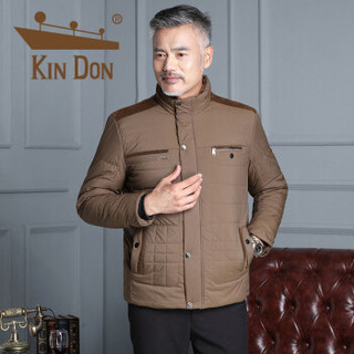 金盾（KIN DON）棉服 男2019冬季新款短款中老年休闲加厚棉袄保暖外套棉衣 QT5011-3618 卡其色 L