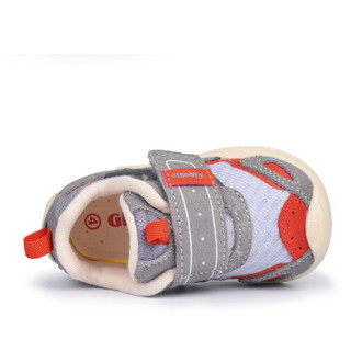 基诺浦18年春款新款宝宝步前鞋0-18个月婴儿机能鞋关键鞋TXGB1659 灰色/红色 5