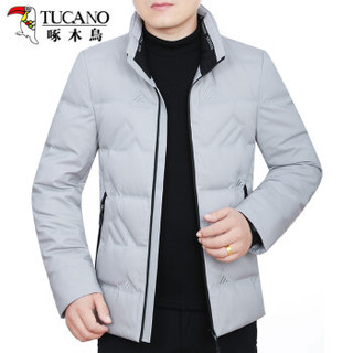 啄木鸟（TUCANO）羽绒服男2019冬季新品常规短款立领保暖上衣休闲男装外套 灰色 190