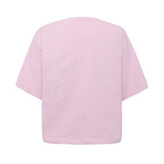 ACNE STUDIOS Cylea Emboss系列女士粉色logo印花图案短款短袖T恤 AL0054 LIGHTPINK  XS码