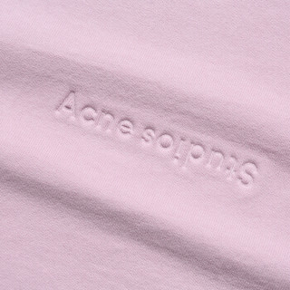 ACNE STUDIOS Cylea Emboss系列女士粉色logo印花图案短款短袖T恤 AL0054 LIGHTPINK  XS码