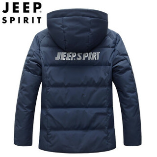 吉普 JEEP 羽绒服男连帽2019新款冬季加厚中青年休闲长短款外套保暖工装款日系风 ZY88005 鲜红色 XL