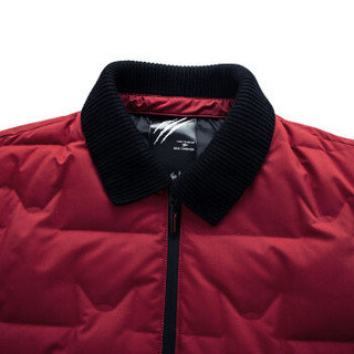 南极人冬装新款可脱卸领羽绒服男士时尚短款薄羽绒上衣外套潮 MYJ80223 红色 185/100A