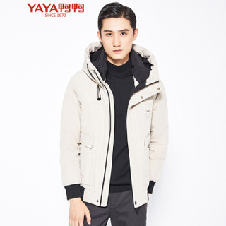 鸭鸭（YAYA）羽绒服男2019冬季新款青春休闲时尚短款连帽上衣外套GSYR8050 卡其 2XL