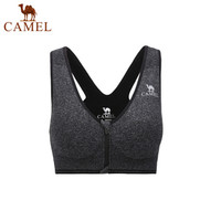 CAMEL 骆驼 运动文胸跑步瑜伽健身内衣女款针织背心 A7S1QL9117 黑麻灰 M