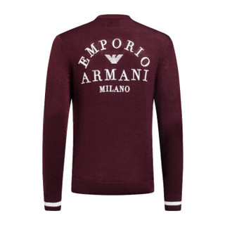 EMPORIO ARMANI 阿玛尼奢侈品19秋冬新款男士针织上衣 6G1MXC-1MNXZ DARKRED-0356 M