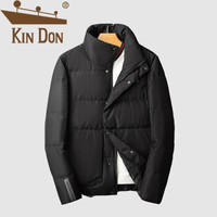 金盾（KIN DON）羽绒服 男2019冬季新款休闲百搭韩版潮流立领加厚保暖外套 D220-B888 黑色 2XL