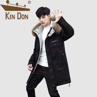 金盾（KIN DON）羽绒服 男2019冬季新款休闲百搭韩版潮流连帽毛领中长款加厚保暖外套 QT708-C837 黑色 XL