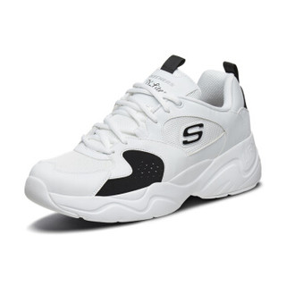 斯凯奇 SKECHERS 男子 熊猫鞋  D'LITES 系列时尚绑带运动鞋 运动 休闲鞋 999228/WBKT 白\黑\青绿 42码 US9码