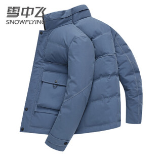 雪中飞 羽绒服男士冬季新品短款加厚保暖立领青年休闲百搭工装男外套 X90145077F 新雾蓝 185