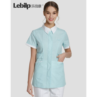 乐倍康（Lebilp）护士服女秋冬蓝色护士上衣美容院医院工作服 浅绿色短袖 L