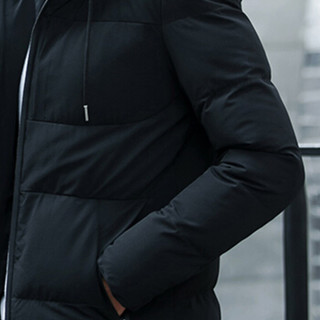 俞兆林（YUZHAOLIN）棉衣 男士时尚潮流百搭连帽保暖棉服外套818黑色4XL