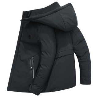 鸭鸭（YAYA）棉服男2019冬季新款时尚休闲温暖长款保暖加厚上衣外套GSMF2715 黑色 4XL