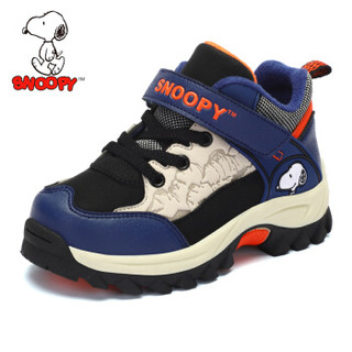 史努比（SNOOPY）童鞋男童运动鞋 冬季新品加棉保暖儿童棉鞋 S8148703深蓝35