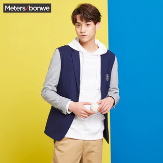 Meters bonwe 美特斯邦威 224180 男士拼接西服外套