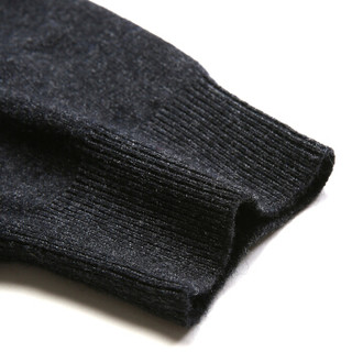 罗蒙（ROMON）长袖羊毛衫纯羊毛男装时尚休闲男士新款 黑色 M