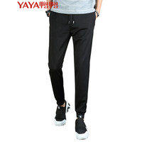 鸭鸭（YAYA）卫裤男2019新款新款时尚系带束脚舒适透气运动裤W8305 黑色 2XL