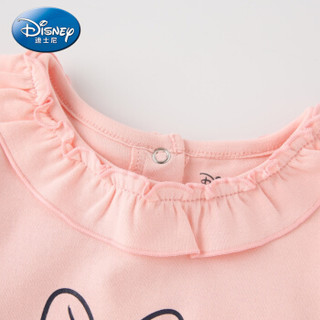 迪士尼 Disney 童装女童宝宝衣服针织长袖T恤甜美可爱上衣2019秋 DA931AE08 胭脂粉 120
