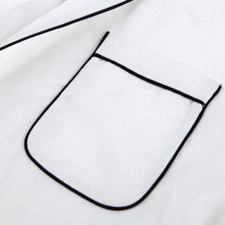 设计师品牌 Evening 睡袍 胶囊系列 薄款系带 刺绣 睡袍 白色 L