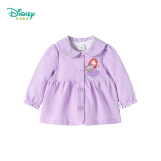 迪士尼（Disney）童装女童外套娃娃领秋装宝宝衣服索菲娅公主荷叶袖开衫183S1041 紫色 3岁/身高100cm