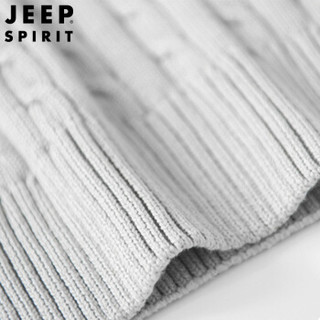 吉普 JEEP 高领毛衣针织衫男2019秋冬保暖打底衫青中年保暖内衣打底毛衣801JEEP 浅灰色 M