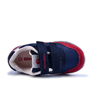 基诺浦春款男女儿童防滑机能鞋宝宝学步鞋软底婴儿童鞋TXG520 藏青/红色 11