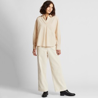 UNIQLO 优衣库 420563 女款灯芯绒半开领上衣
