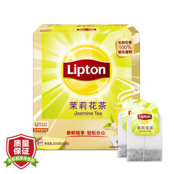 88VIP：Lipton 立顿 茉莉花茶袋泡茶鲜花窨制下午茶2g*100包自制茉香奶茶