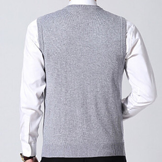俞兆林（YUZHAOLIN）针织衫 冬季新款男士时尚V领羊毛衫背心马甲C416-1-A33浅灰色M