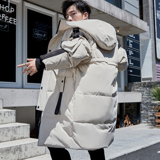 啄木鸟（TUCANO）羽绒服男2019冬季新款时尚韩版长款青少年保暖休闲外套男装上衣 白色 XL