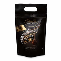 中亚Prime会员：Lindt 瑞士莲 Lindor 系列软心巧克力球 特浓黑巧克力 70% 81粒 1kg装 *2件