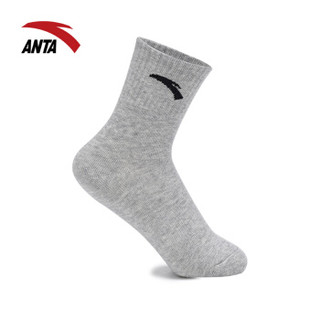 安踏 ANTA官方旗舰 99837351 女袜女士运动袜三双装休闲袜子精梳棉袜子 白、灰、黑色-5 S