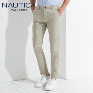 诺帝卡 NAUTICA 2019秋冬新款西裤男士正装直筒弹力商务时尚纯色休闲长裤修身 NXK91005 卡其灰31(175/79A)