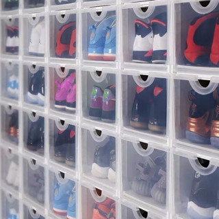 整理生活 透明鞋盒 抽屉塑料AJ篮球鞋收纳盒 可叠加组合收纳箱 鞋柜4个装