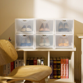 整理生活 透明鞋盒 抽屉塑料AJ篮球鞋收纳盒 可叠加组合收纳箱 鞋柜4个装