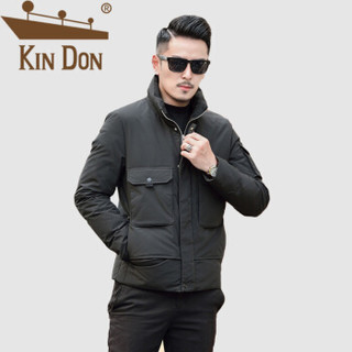 金盾（KIN DON）羽绒服 男2019冬季新款休闲百搭韩版潮流工装加厚立领外套 QT2009-Y080 黑色 3XL