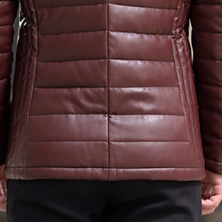 俞兆林（YUZHAOLIN）轻量羽绒服 男士时尚简约羽绒服皮衣外套2020-1-1707酒红色L