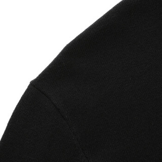 与狼共舞针织衫男士2019秋季新款撞色圆领纯色修身毛衫厚款毛衣72096021020 001黑色 180/96A