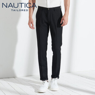 诺帝卡 NAUTICA 2019秋装新款修身西服裤男士抗皱免烫商务正装休闲男裤子 NXK95022 黑色 34(175/84A)