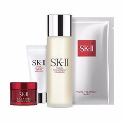  SK-II 限量护肤四件套装（神仙水75ml+洁面霜20g+肌源修护面霜15g+面膜1片）