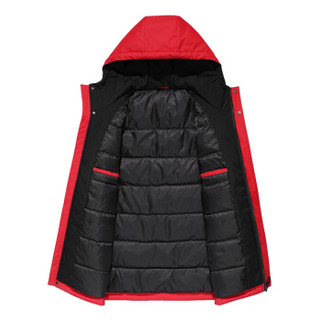卡帝乐鳄鱼(CARTELO)羽绒服男士2019冬季新款连帽修身加厚中长款外套白鸭绒防寒保暖 红色 3XL
