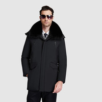 俞兆林羽绒服男翻领宽松面包服商务休闲男士羽绒外套2019冬YMYR199149黑色2XL