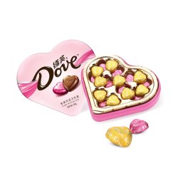 dove德芙心语巧克力礼盒女朋友少女心喜糖伴手礼心形情话150g摩卡榛仁