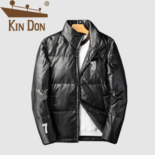 金盾（KIN DON）羽绒服 男2019冬季新款休闲百搭韩版潮流立领亮面加厚保暖外套 D220-B866 黑色 4XL