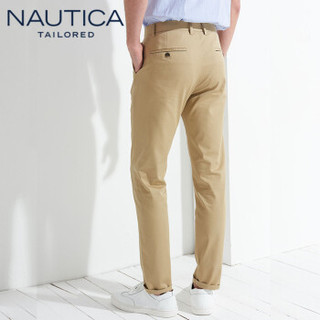 诺帝卡 NAUTICA 2019秋冬新款西裤男士正装直筒弹力商务时尚纯色休闲长裤修身 NXK91005 卡其31(175/79A)