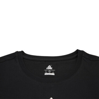 匹克（PEAK）T恤男款时尚印花男子训练短T轻便透气圆领短袖半袖 DF692431 黑色 X4L
